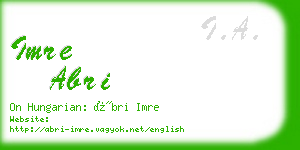 imre abri business card